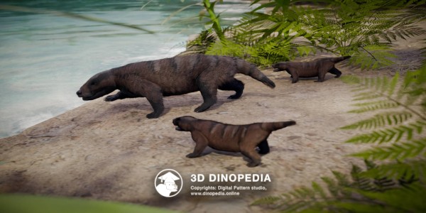 Triassic period Thrinaxodon 3D Dinopedia