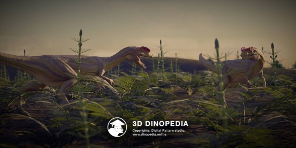 Jurassic period Dilophosaurus 3D Dinopedia