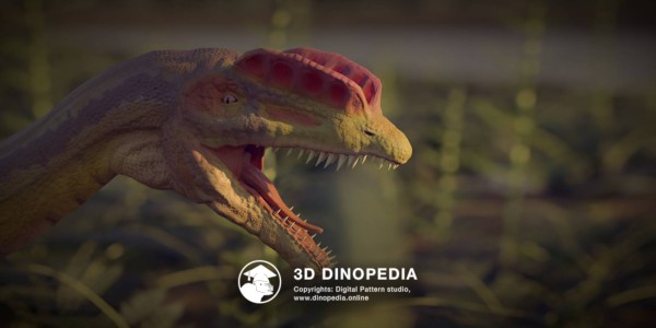 Jurassic period Dilophosaurus 3D Dinopedia