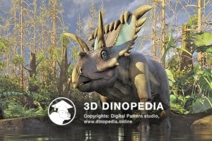 Cretaceous period Kosmoceratops 3D Dinopedia