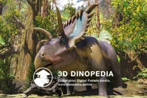 Cretaceous period Kosmoceratops 3D Dinopedia