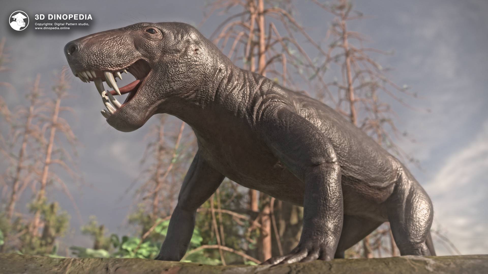 3D Dinopedia Иностранцевия африканская - “новинка” пермского периода