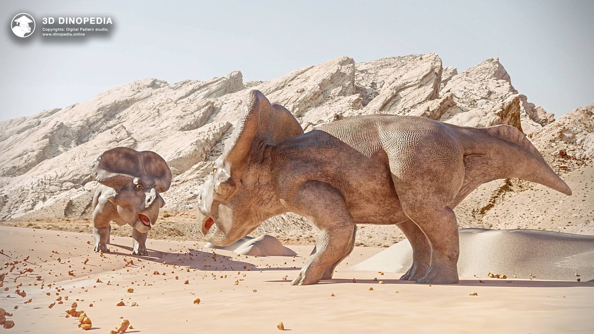 3D Dinopedia Protoceratops and Velociraptor - A Battle for Eternity!