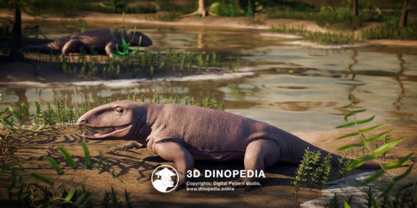 Каменноугольный период Офиакодон 3D Dinopedia