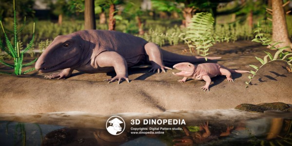 Каменноугольный период Офиакодон 3D Dinopedia