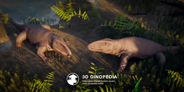 Каменноугольный период Офиакодон 3D Dinopedia