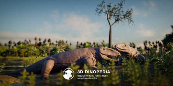 Каменноугольный период Офиакодон 3D Dinopedia