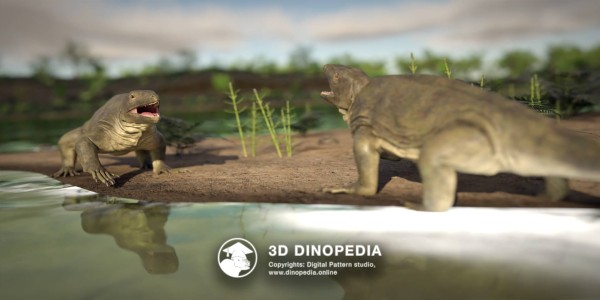 Пермский период Варанопс 3D Dinopedia