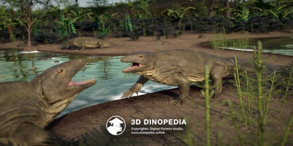 Пермский период Варанопс 3D Dinopedia