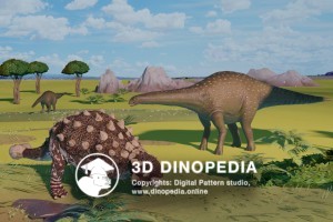 Cretaceous period Euoplocephalus 3D Dinopedia