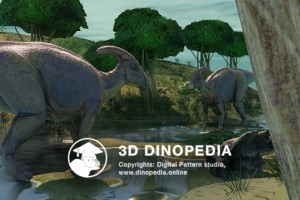 Cretaceous period Parasaurolophus 3D Dinopedia