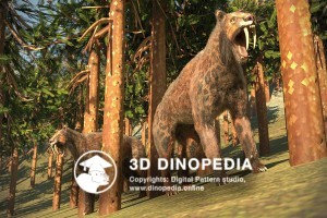Quaternary period Smilodon 3D Dinopedia