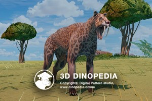 Quaternary period Smilodon 3D Dinopedia