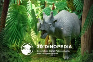 Paleogene period Uintatherium 3D Dinopedia