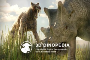 Paleogene period Uintatherium 3D Dinopedia