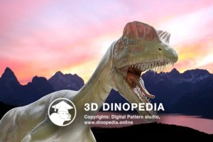 Jurassic period Dilophosaurus 3D Dinopedia