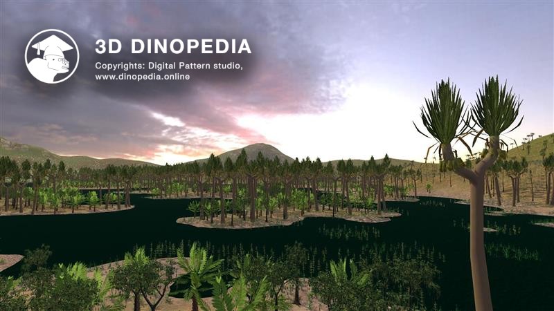 3D Dinopedia Исследуйте карбоновые болота: Путешествие по древним ландшафтам