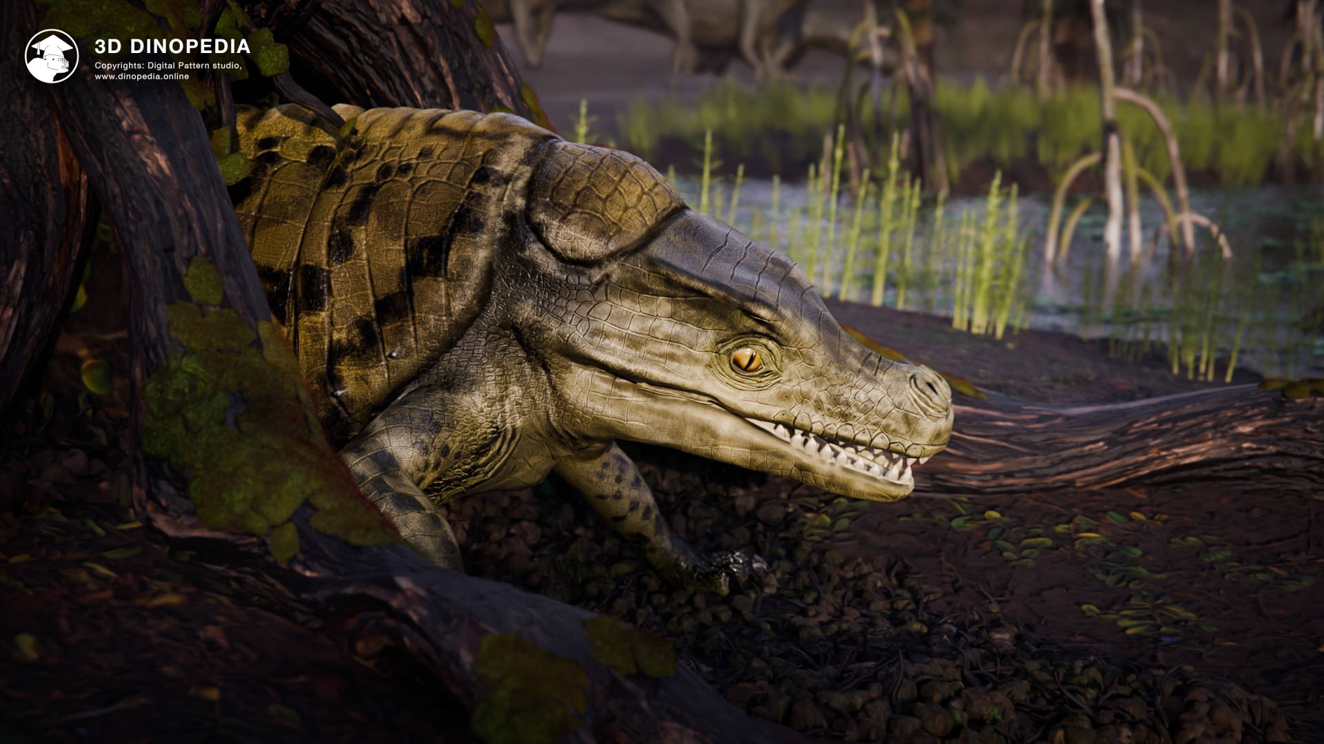 Армадиллозух: крокодиломорф в «броне» броненосца | 3D Dinopedia